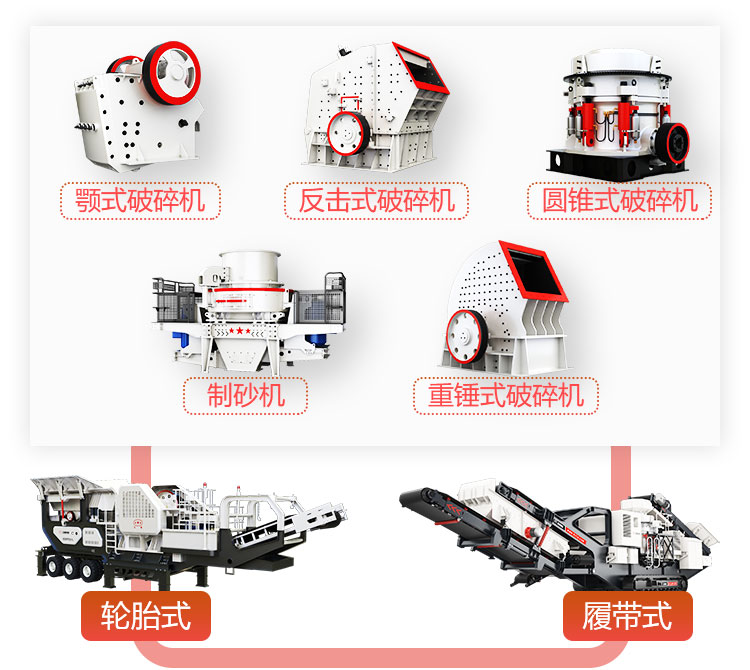 多種組機形式下的移動石子破碎機