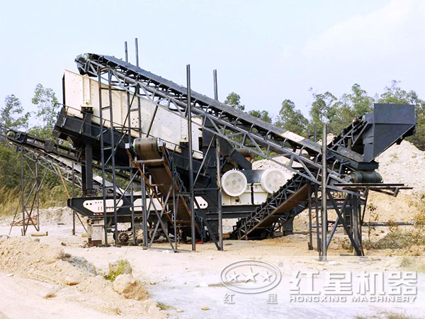 河卵石自動破碎機廣東用戶現場