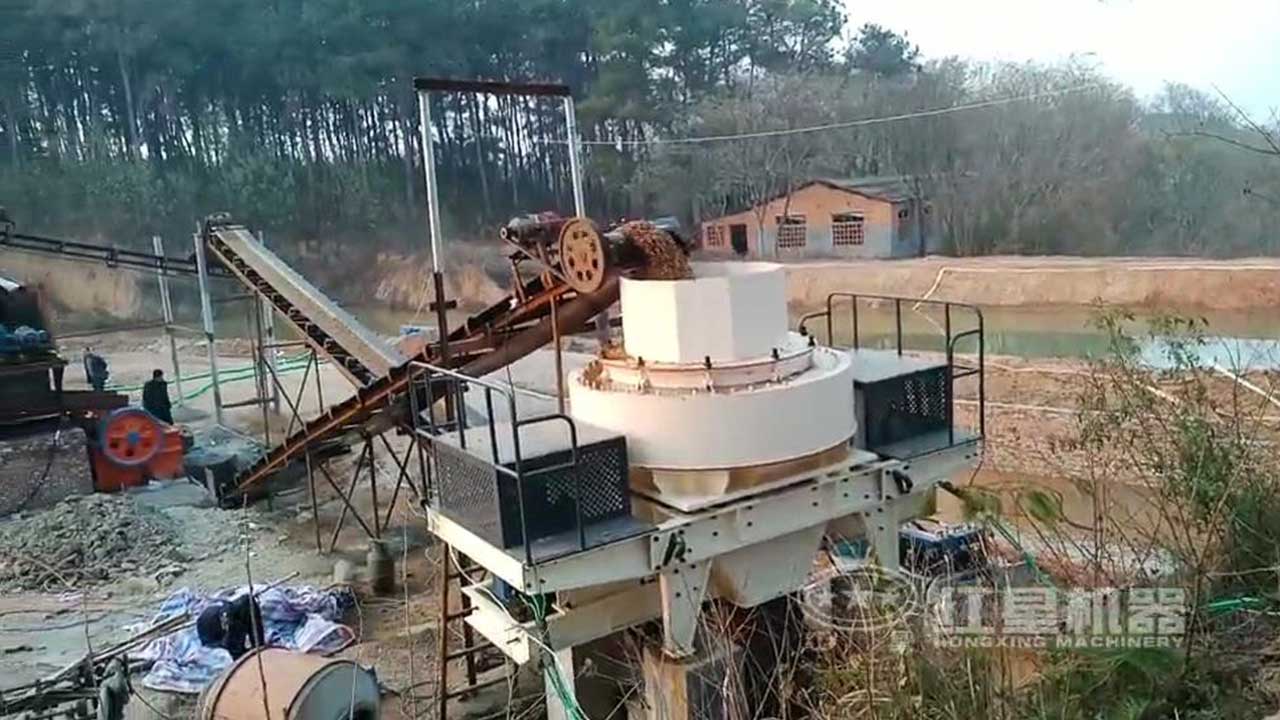 河卵石制砂生產線作業現場視頻