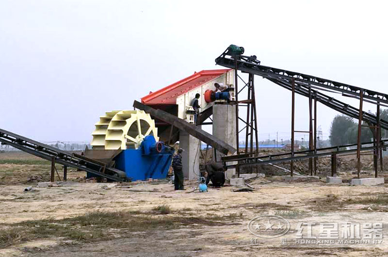 山東客戶洗砂機作業圖