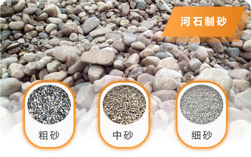 河石破碎制砂的三種規格成品