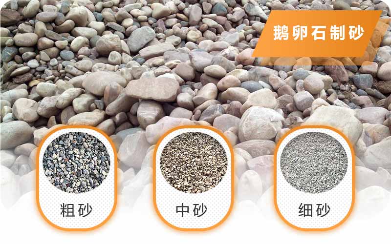 鵝卵石可以制成多種規格的砂石