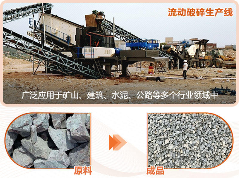 流動破碎生產線成品粒形好，用途廣