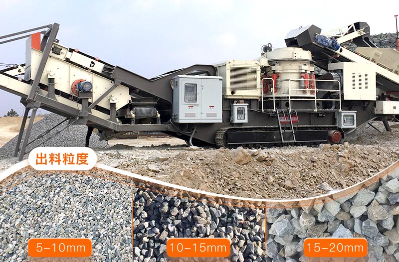移動混凝土破碎設備搭載圓錐破，產出12、13規格的再生料